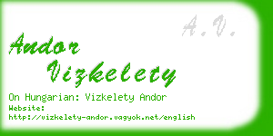 andor vizkelety business card